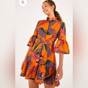 Farm Rio Beaded Macaws Mini Dress